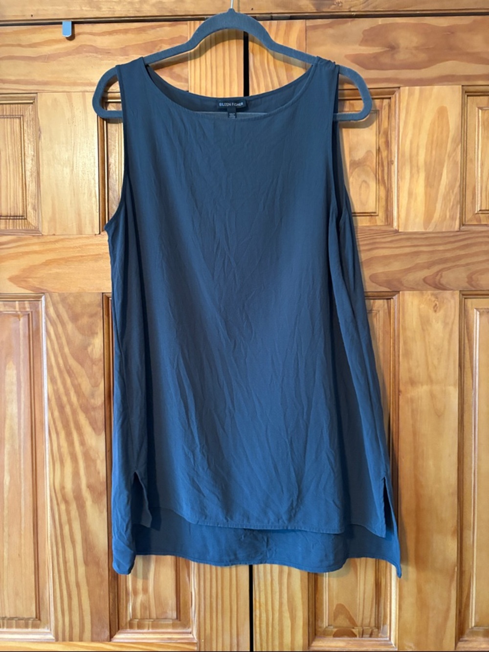 Eileen Fisher Flowing Sleeveless Shell in Deep Slate Blue